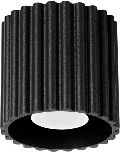 Licht-Erlebnisse Deckenspot Schwarz GU10 Rund Aufputz Deckenlampe aus Aluminium Durchmesser: 10 cm - Bild 1