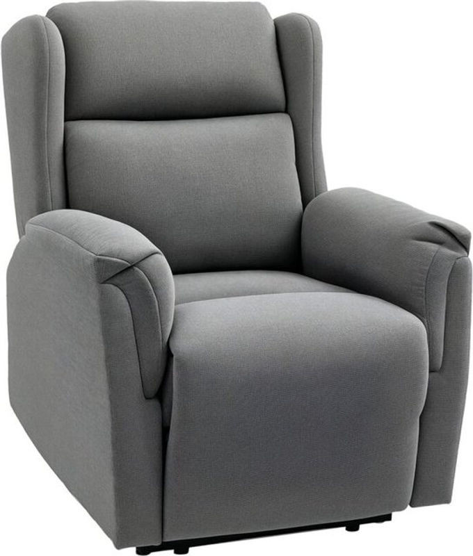 HOMCOM Relaxsessel mit Liegefunktion in Anthrazit und Grau, moderner TV-Sessel aus Leinen und Polyester mit Taschenfederkern - Bild 1