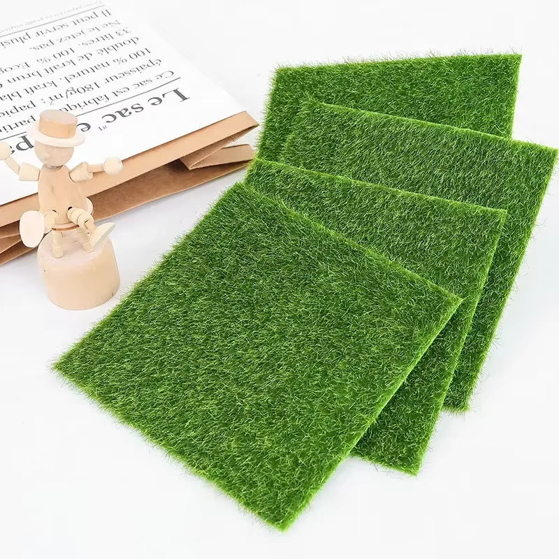 3-teiliges Mikro-Kunstgras-Set in Grün aus Kunststoff für Feengärten, Bastelarbeiten und DIY-Miniaturmodelle - Bild 4