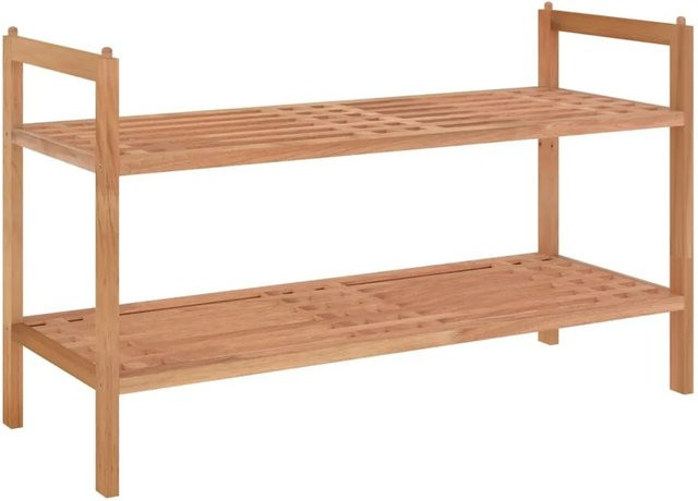 vidaXL Schuhregal aus Massivholz Nussbaum in Braun, B/T/H: 69 x 27 x 41 cm - Bild 1