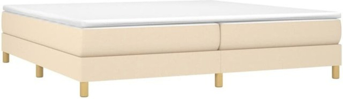 vidaxl Boxspringbett mit Matratze in Beige und Weiß aus Stoff, Modernes Design, B/T/H: 200 x 200 x 25 cm - Bild 1