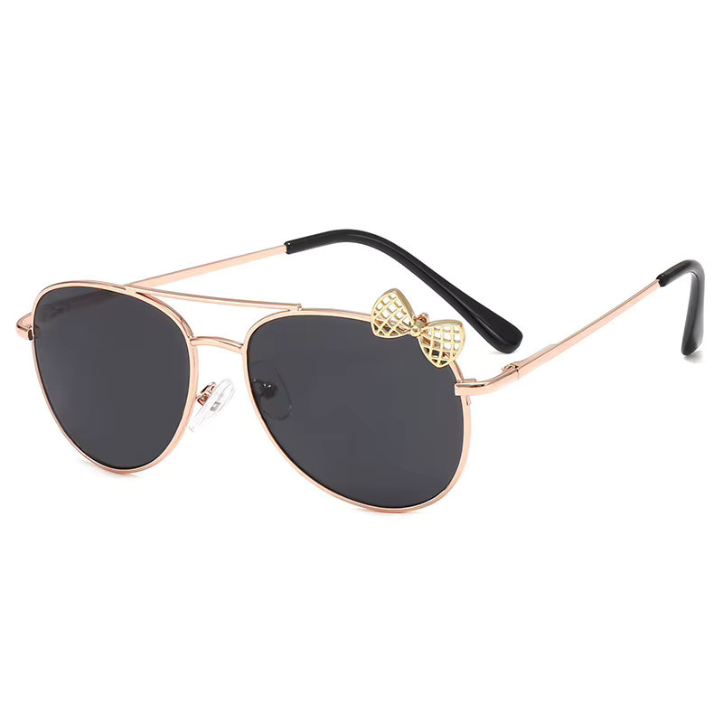 ZUXUB Kinder Sonnenbrille Aviator, Metall, Gold, Vollrand, Unisex - Bild 2