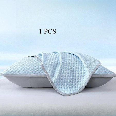 Likeit8888 Kühlender EisSeiden-Kissenbezug mit 3D-Blasenstruktur, atmungsaktiv, hellblau, B/H: 30 x 50 cm