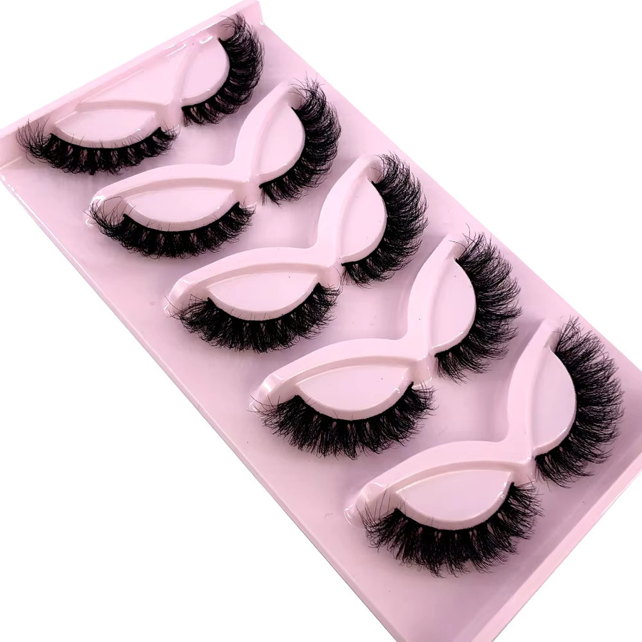 AMSDCN Cat-Eye Streifenwimpern, 5 Paar, Black, natürlich - Bild 4