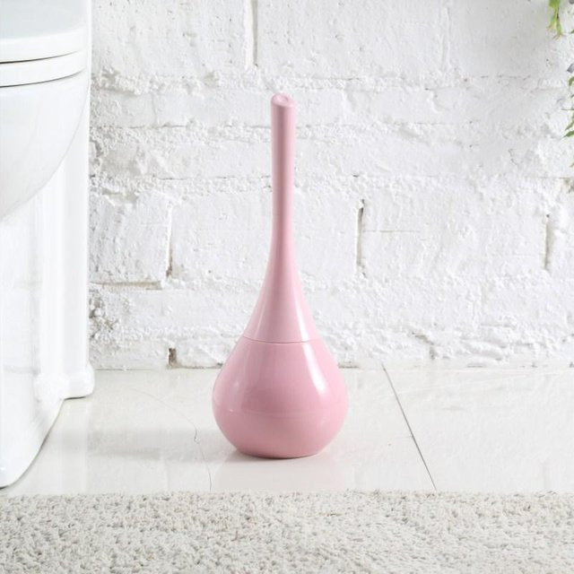 WTEMPO Toilettenbürsten-Set aus Edelstahl mit Abdeckung und Bürste in Pink, freistehend - Bild 1
