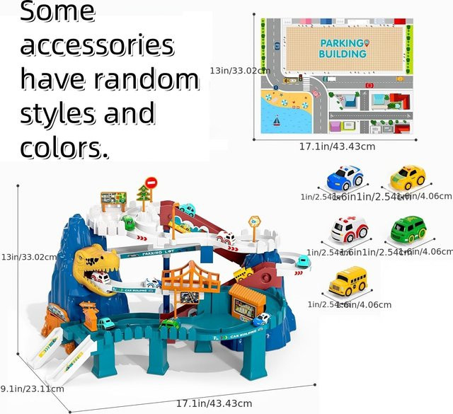 Linyi toy Dinosaurier Berg Klettern Strecke Autos-Sammlung-Kit, Blau, ab 6 Jahren - Bild 1