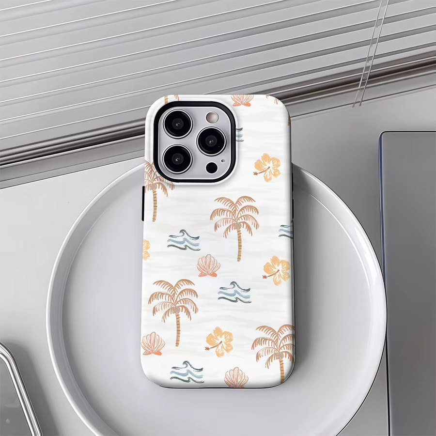 Potdemiel Handyhülle mit tropischem Strand-Print für iPhone 17 16 15 14 13 Pro Max Plus, magnetisch, robust, Multicolor - Bild 3