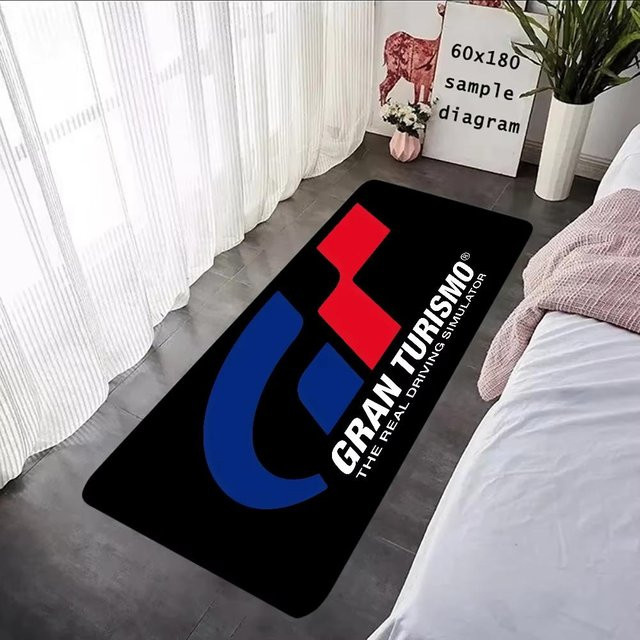 Karpetti G-Gran-Turismo Deko Teppich Schwarz, Weiche Bodenmatte für Wohnzimmer, Schlafzimmer oder Küche, Rutschfest und Waschbar, B/T: 120 x 80 cm - Bild 1