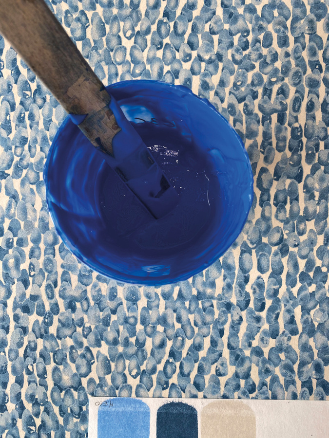 Omexco Tapete Join the Dots JOY45 Blau Modern Abstrakt Punktiert Matt aus Recyclingmaterial - Bild 1