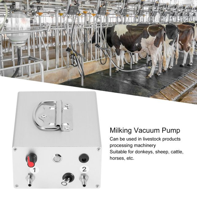 ZJCHAO Pulsation Plug In Elektrische Melkmaschine Vakuumpumpe in Silber für Esel, Schafe, Kühe und Pferde, 100-240 V - Bild 1