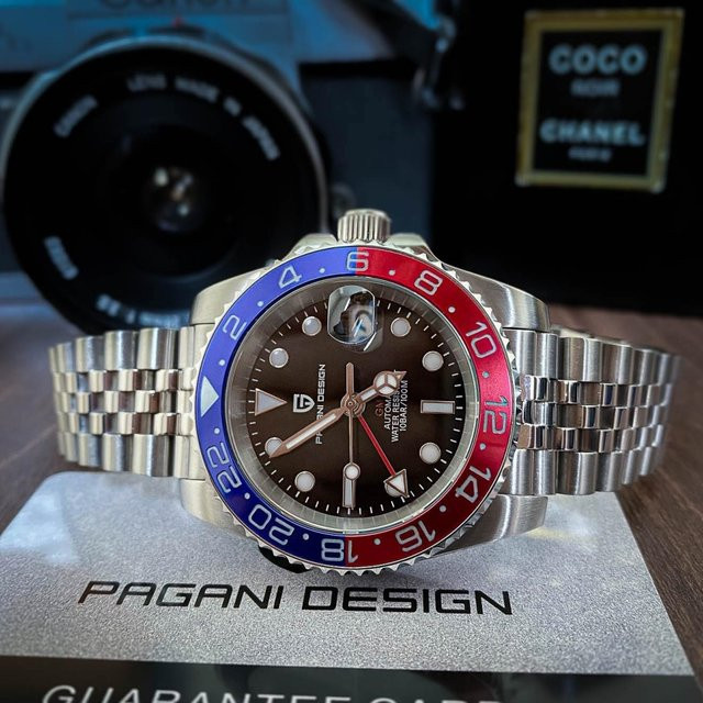 PAGANI DESIGN Armbanduhr, Automatik, Edelstahl, Blau, 40 mm, Herren - Bild 1