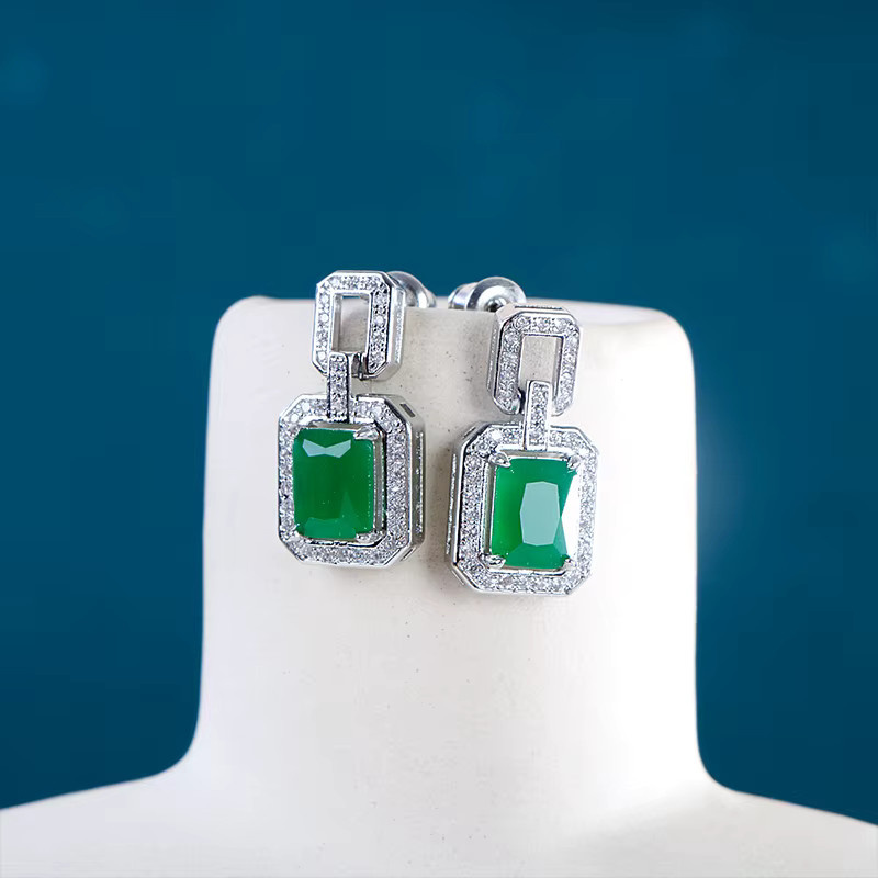 Cellacity Ohrstecker, 925 Silber, Smaragd, Damen - Bild 2