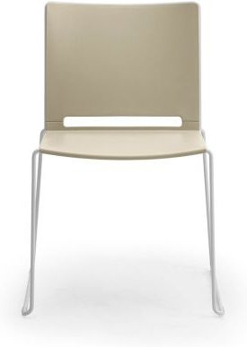 Stapelstuhl ILike von Leyform in Sandbeige mit alugrauem Gestell, 4 Stück - Bild 1