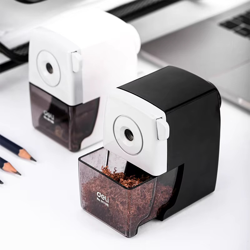 DELI Tisch-Rotationsanspitzer für Schule und Büro in Schwarz und Weiß - Bild 2