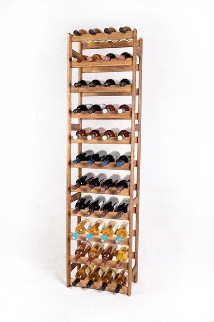 PROREGAL Pinotwine Weinregal aus massivem Kiefernholz, Braun geölt, H x B x T: 166 x 43,4 x 25 cm, Platz für 44 Flaschen - Bild 1