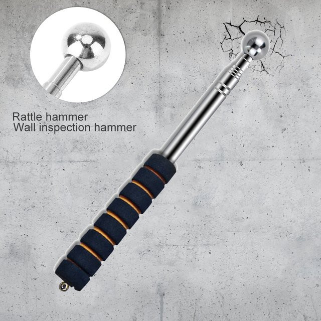 APWIKOGER Hohlraum-Prüfhammer zur Wand- und Flieseninspektion, Silber, Länge: 115-130 cm - Bild 1
