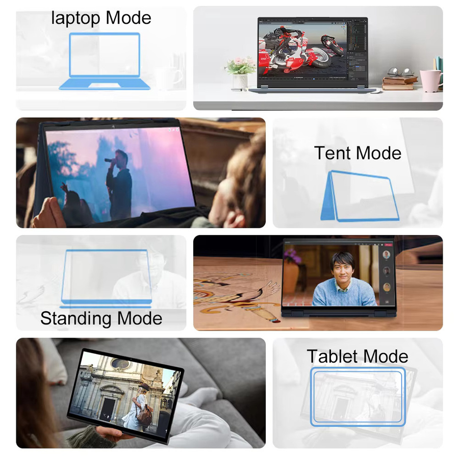 Ninkear YBook15 2-in-1 Convertible Laptop mit 15,6 Zoll FHD IPS Touchscreen, Windows 11, 16GB RAM und 512GB SSD - Bild 5