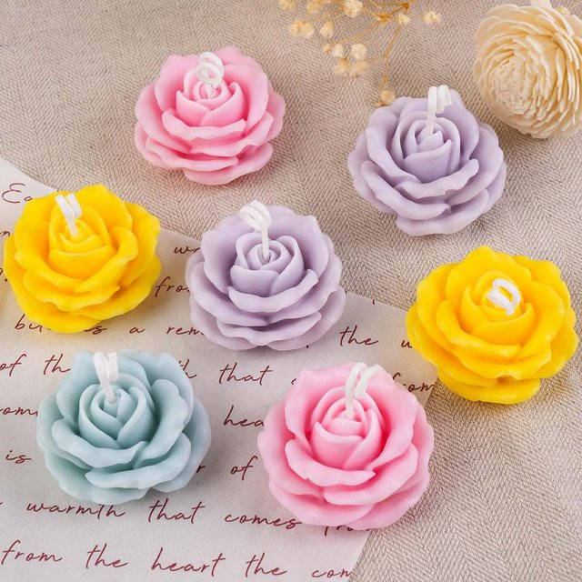 UDOCOOL Silikon-Kerzenform für DIY Rosenblüten-Ornamente in Multicolour zur Gestaltung von Aroma-Seife, Gips oder Harz - Bild 1