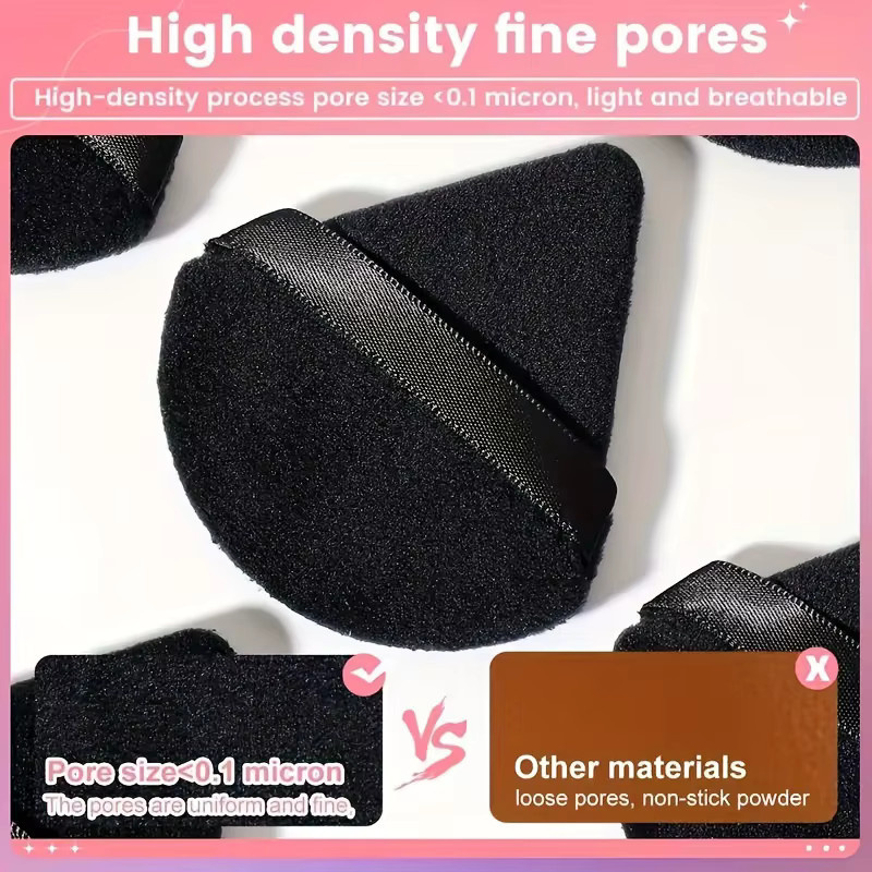 25-teiliges Dreieck-Puderquasten-Set, Velour-Mischschwämme, Rosa - Bild 5