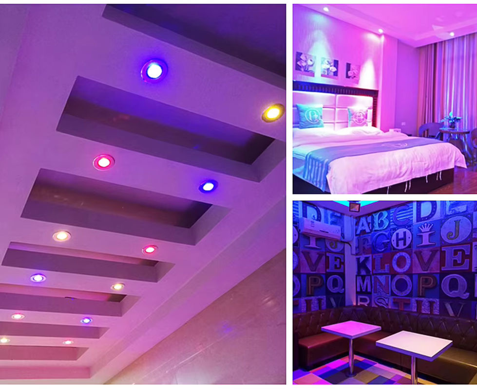 KPSUN LED Mini-Einbaustrahler RGB Farbwechsel Schwarz für KTV Bar Party Bühne und Gipskarton-Decken mit DC12V - Bild 5