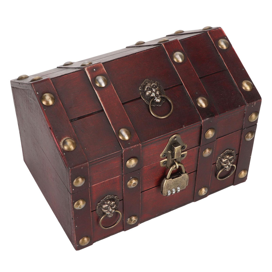 KaiSai Schatzkiste aus Holz mit Zahlenschloss als Aufbewahrungsbox für Schmuck in Green - Bild 1