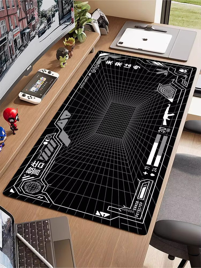 Mairuige E-Sport Gaming-Mauspad in Schwarz mit genähten Kanten und rutschfester Unterseite - Bild 4