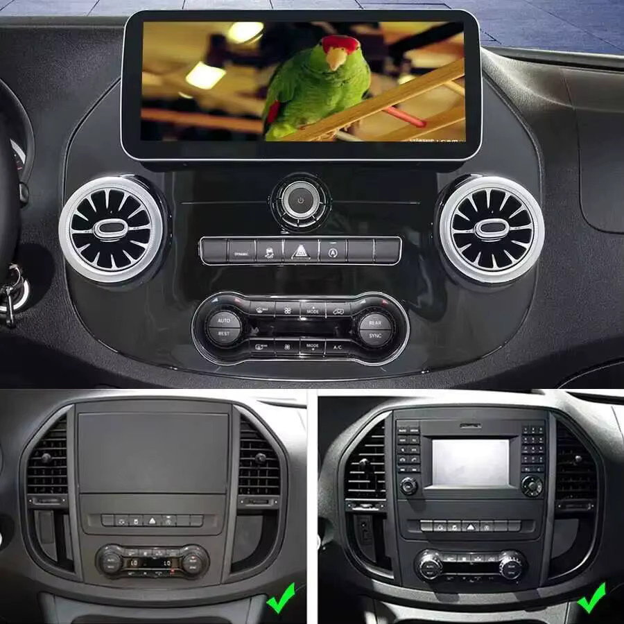OTOJETA Android 14 Autoradio mit 12,3 Zoll Display für Mercedes Benz Vito 116 2016, 128GB Speicher, Wireless CarPlay, Android Auto, GPS und DSP Videoplayer, Schwarz - Bild 2