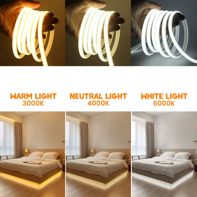 GAHADA COB-LED-Streifen Set in Natural White, 220 V, wasserdicht, dimmbar mit Stecker und Dimmer, selbstklebend, ideal für Garten-Dekoration - Bild 3