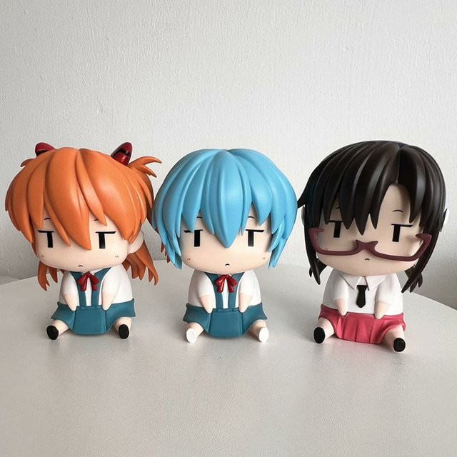 Bandai Anime Figur Q-Version Asuka Makinami Ayanami Rei Eva Modell Multicolor - Bild 1