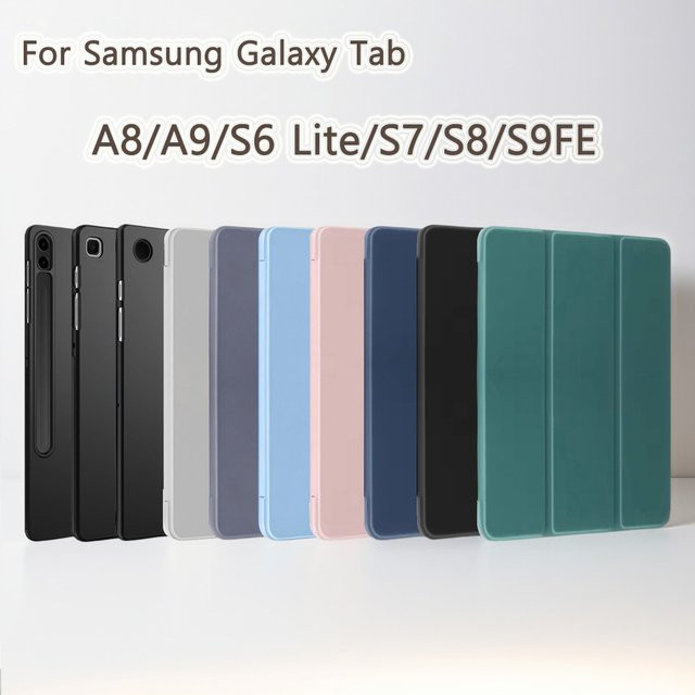 Magnetische Flip Smart Cover Silikon Hülle für Samsung Galaxy Tab A8 A9 Plus S6 Lite S7 S8 S9 FE in Grün - Bild 1