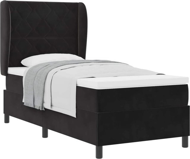 vidaXL Boxspringbett mit Matratze Schwarz B/T: 100 x 200 cm - Bild 1