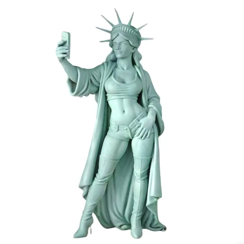 ADUWRSE Liberties-Statue als lustige Selfie-Figur in Grün, künstlerische Miniatur-Tischdekoration aus Kunststoff, Höhe: 8,0 cm, Breite: 8,0 cm, Tiefe: 8,0 cm - Bild 3