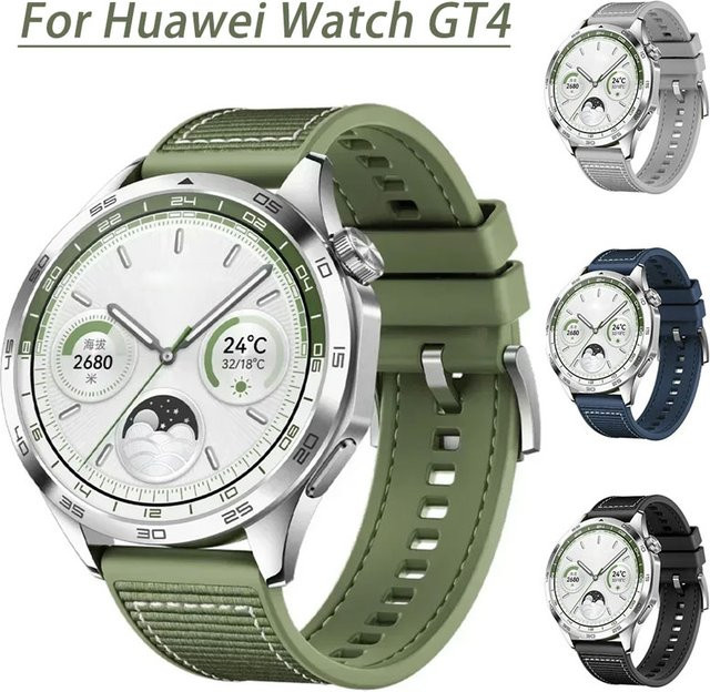 CAOWTAN Uhrenarmband, Textil/NATO, green, 22mm, für Huawei GT4 46mm, watchGT3 Pro - Bild 1