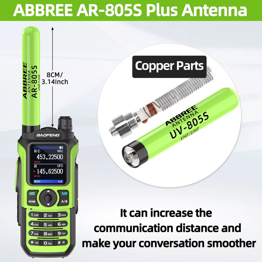 ABBREE AR-805 Plus Upgrade AR-805S Mini Walkie-Talkie-Antenne mit SMA-Buchse in Schwarz für Baofeng UV-5R MINI Radio - Bild 5