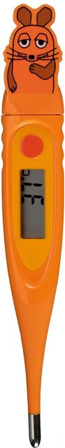 DieMaus Digitales Fieberthermometer für Kinder im 2D-Design mit Maus-Motiv in Orange - Bild 1