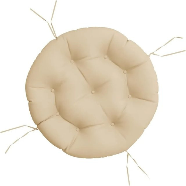 vidaXL Kissen Rund Beige aus Oxford-Gewebe, Durchmesser: 60 cm, Höhe: 11 cm - Bild 1