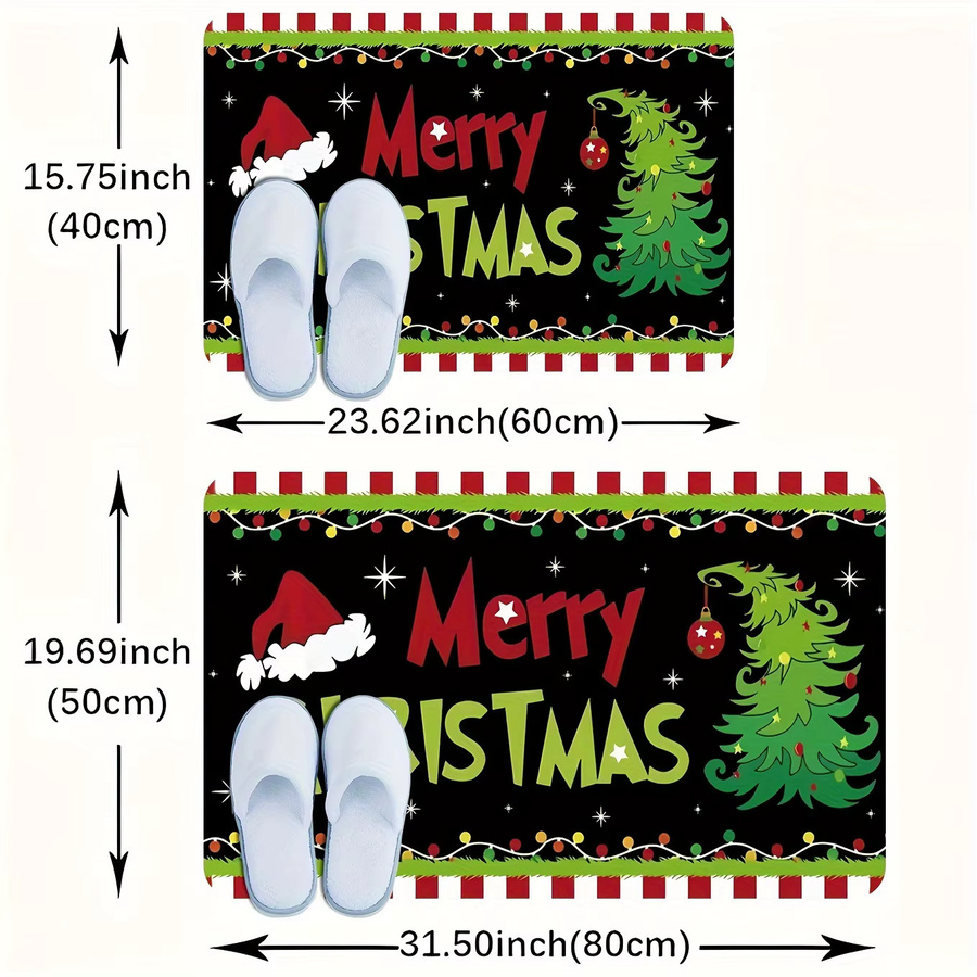VIKAMA Weihnachtsteppich Motivierte Fußmatte für Wohnzimmer, Schlafzimmer und Outdoor, Mehrfarbig, B/T: 60 x 40 cm - Bild 4