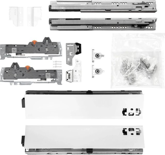 Blum Tandem Schubladenschienen Set mit Soft-Close, Weiß, Nennlänge 450 mm, Tragkraft 30 kg, Zargenhöhe 83 mm - Bild 1