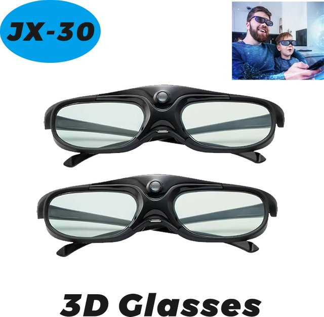 HOWEE JX-30 3D-Brille in Schwarz für 3D DLP Ready Projektoren wie XGIMI Z4X H1 JmGo G1 G3 X1 BenQ MP612C MP626D Acer Optema - Bild 1