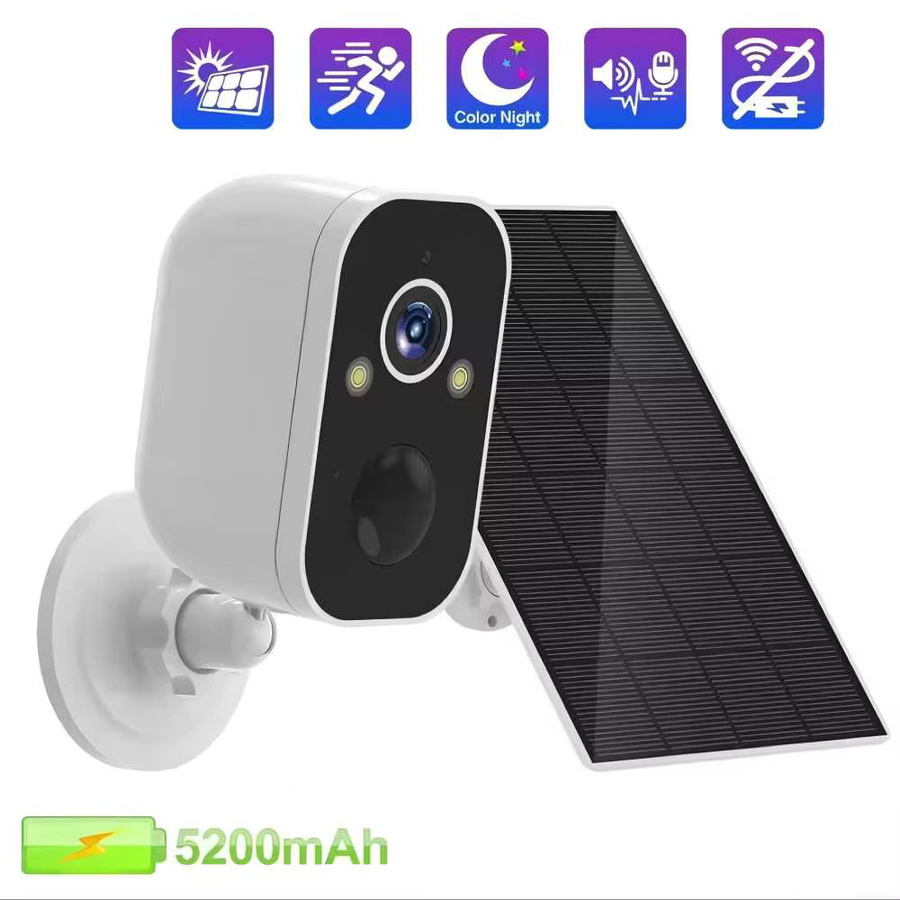 Vstarcam 2K Solar-Überwachungskamera für den Außenbereich, kabellos mit PIR-Bewegungsalarm, Zwei-Wege-Audio und Cloud-Speicher, Farbe: Weiß - Bild 4