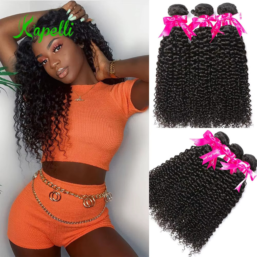 Lockiges brasilianisches Remy-Haar, 3 Bündel, Unisex - Bild 7