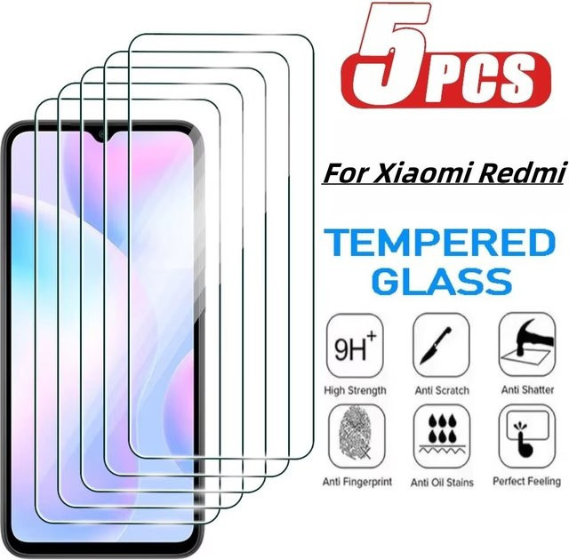 5 Stück Displayschutzfolien aus gehärtetem Glas für Xiaomi Redmi Note 12T 12R 13 Pro 14 4G 5G Note 12 Pro+ Redmi 13C 13R 14R 12 12C in Transparent - Bild 1
