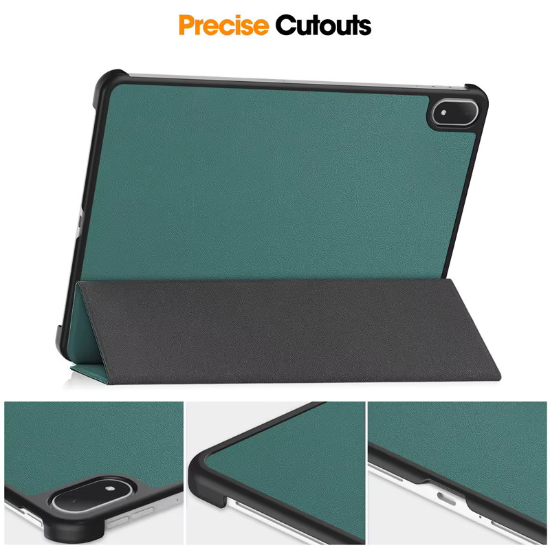 OnePlus Pad 4 Smart Cover Hülle aus Leder mit Magnet-Trifold-Standfunktion in Rot und Grün - Bild 4