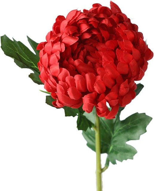 Rote künstliche Chrysanthemen aus Seidenblüten als dekorative Kunstblume für die Tischdekoration - Bild 1