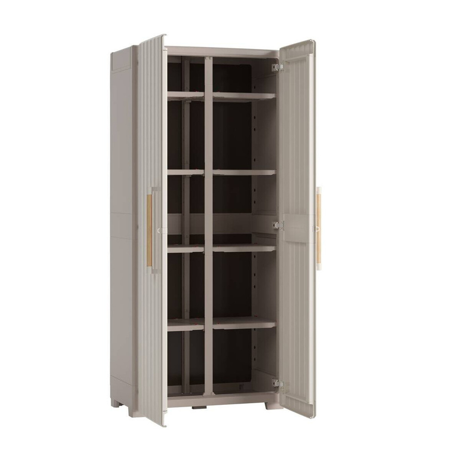 Keter Kunststoffschrank Groove Utility beige mit Regalböden und Schloss B/H/T: 80 x 180 x 45 cm - Bild 2