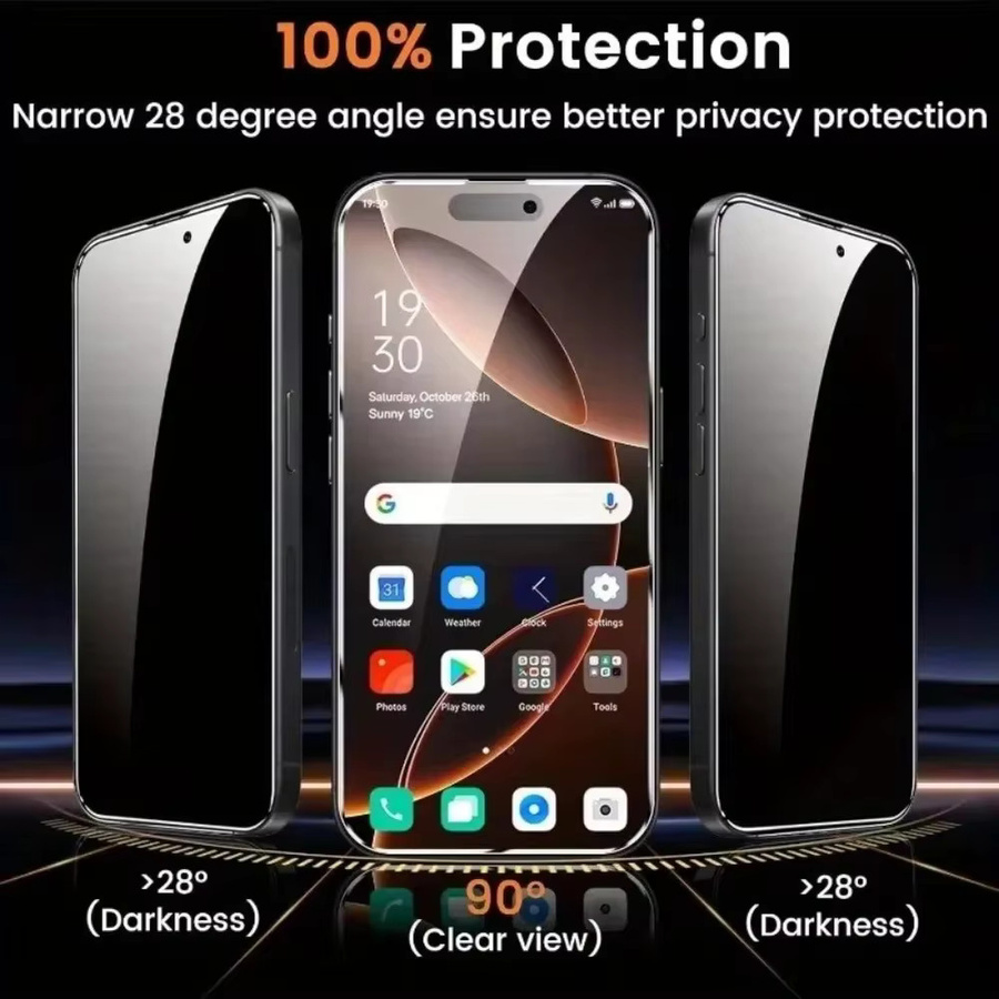 3 Stück DIXSG Anti-Spion Displayschutzfolie aus gehärtetem Glas für iPhone 17 16 15 14 13 12 11 Pro Max Plus X XR XS mit vollständiger Abdeckung - Bild 3