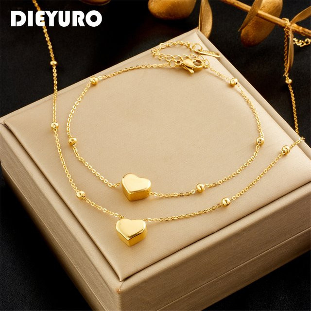 DIEYURO Schmuck Set, Edelstahl, Gold, Damen - Bild 1