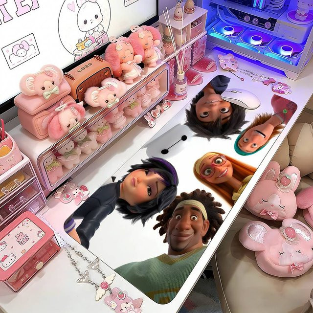 Moetch B-Big H-Hero 6 Gaming-Mauspad Sakura Anime Design, Mehrfarbig - Bild 1