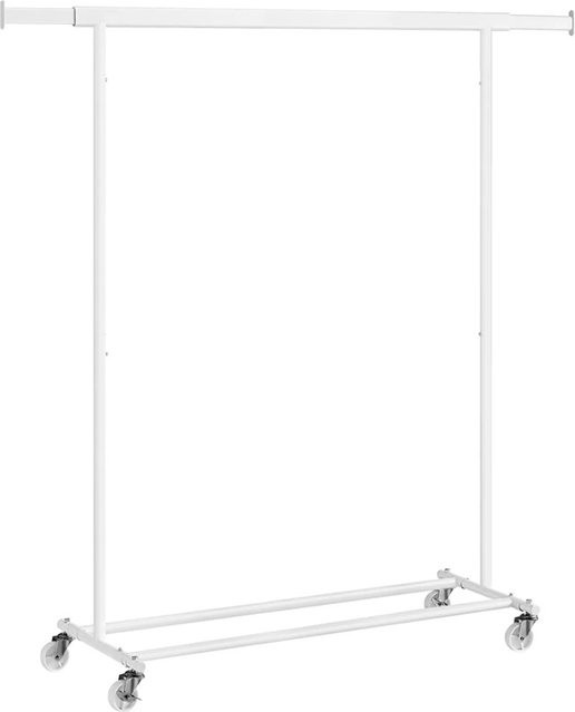 Songmics Kleiderständer mit Rollen aus Stahl in Weiß, B/T/H: 45,4 x 90,0 x 160,0 cm - Bild 1