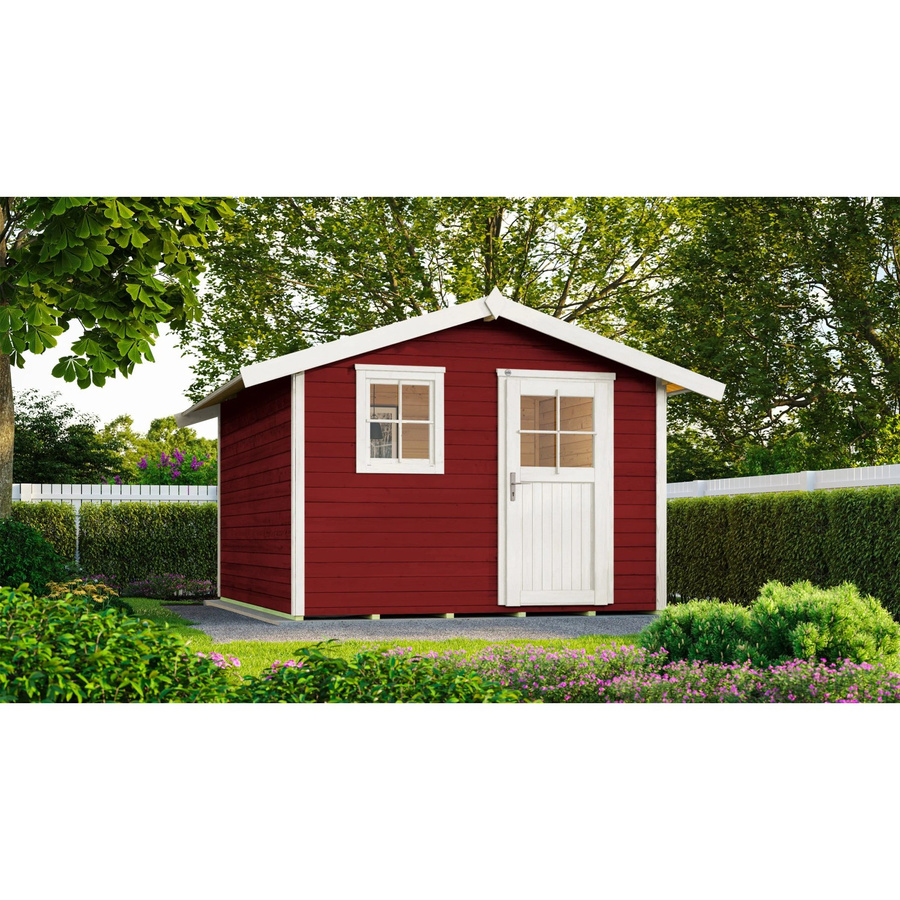 WEKA Gartenhaus 123 Gr.5 mit Satteldach aus Massivholz in Schwedenrot, B/H/T: 390 x 247 x 325 cm - Bild 2
